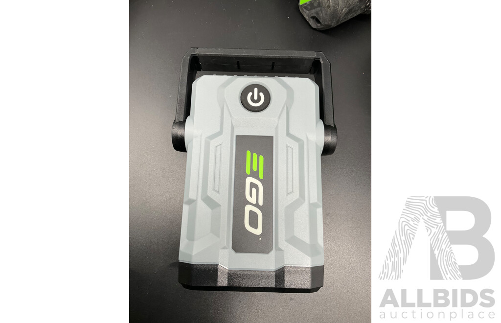 EGO 10.0Ah 56V Lithium-Ion ARC Battery, EGO 5.0Ah 56V Lithium-Ion ARC Battery and AC/DC Inverter - Lot of 3