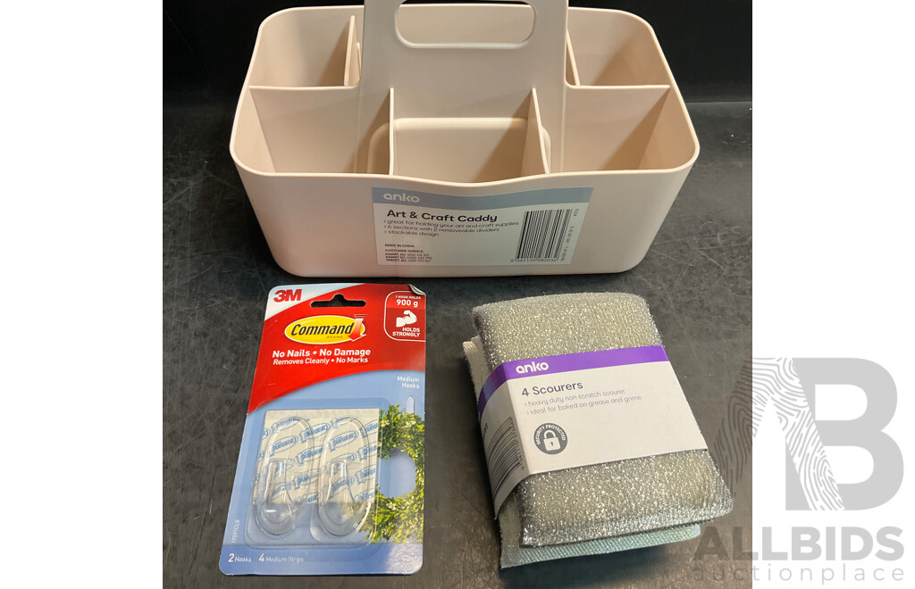 Assorted ANKO Household Items - Included Travel Bag, Candles,Caddy & More
