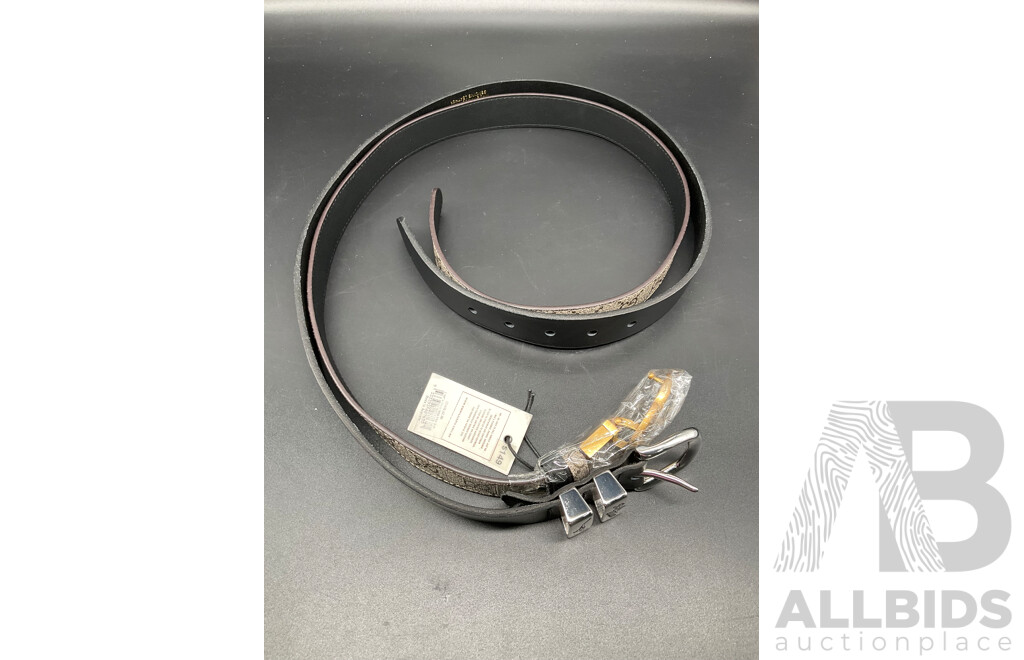 R.M. Williams Leather Belt, Belt Branded Gucci and Aldi Backpack - Lot of 3