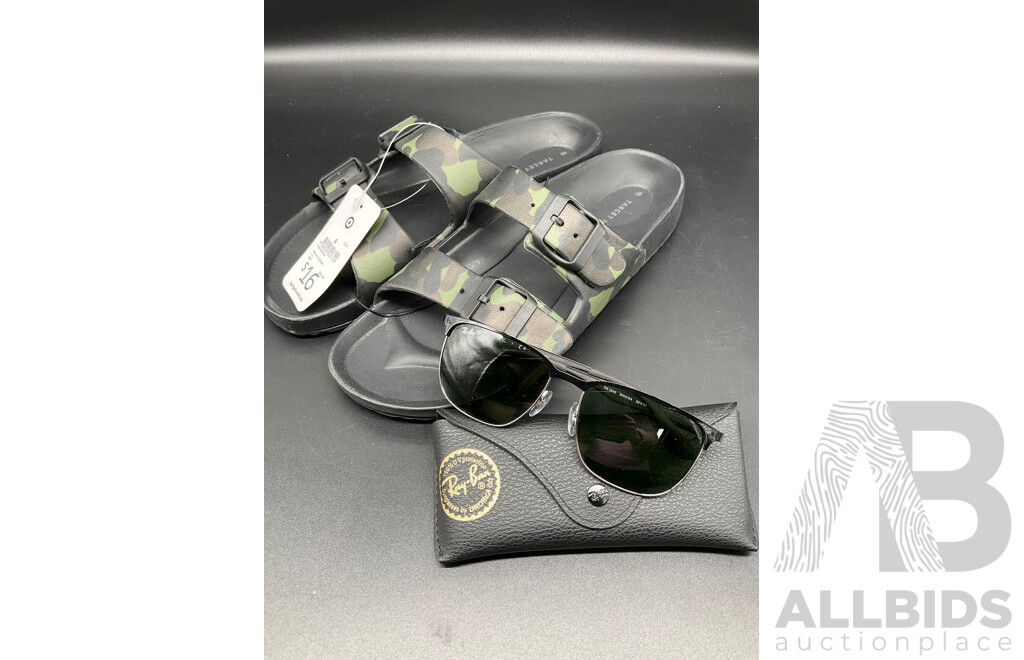 RAY-BAN Sunglasses and Target Sandals  - Lot of 2