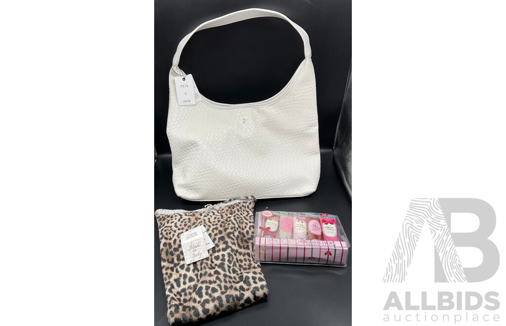 PETA + JAIN Handbag, Nicole Miller Hand Cream Collection and Laggia De Tessitori Top  - Lot of 3