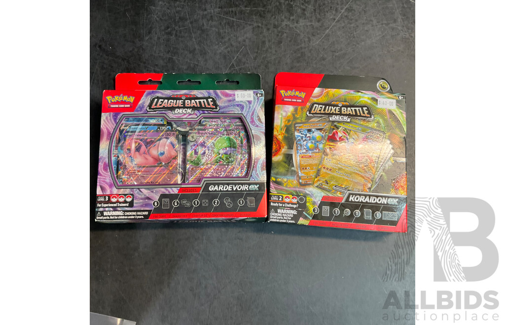 Pokémon League Battle & Deluxe Battle Game Card Sets & Fusion Strike Packs & One Piece Packs