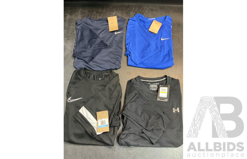 Assorted Men's NIKE and Under Armour Running Clothing Size M - Lot of 6
