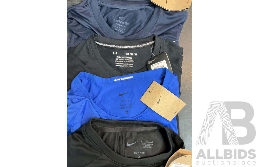 Assorted Men's NIKE and Under Armour Running Clothing Size M - Lot of 6