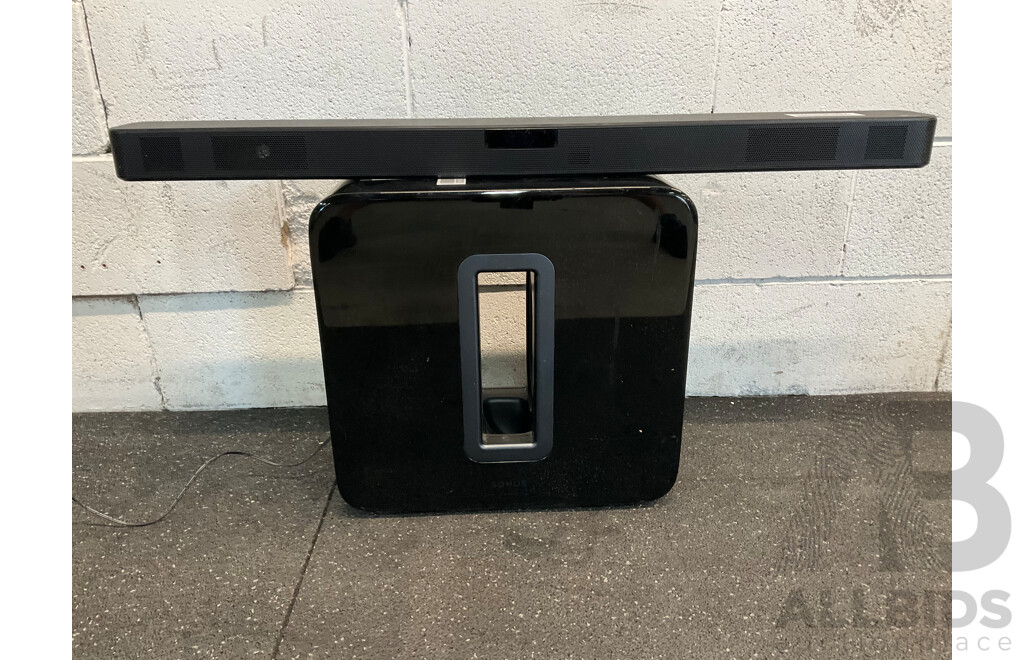 LG Wireless Sound Bar (SN5Y) and SONOS SUB - Lot of 2