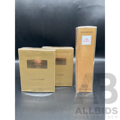 MICHAEL BUBLE by Invitation Signature 100ml Eau De Parfum (x2), LIZABETH ARDEN 5th Avenue 125ml Eau De Parfum Spray  - Lot of 3