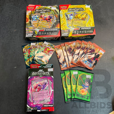 Pokémon Deluxe Battle Game Card Sets & Battle Deck Packs & One Piece Packs & Dragonball Z Packs