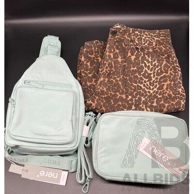 NERE Sling Backpack and Crossbody Bag, COTTON on Shorts - Lot of 3
