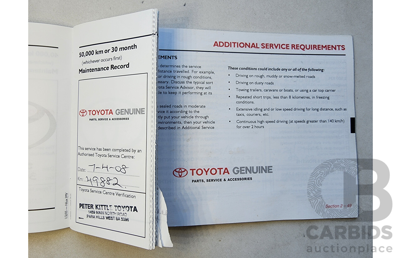 4/2005 Toyota Hilux SR5 (4x4) GGN25R Dual Cab P/Up Silver 4.0L