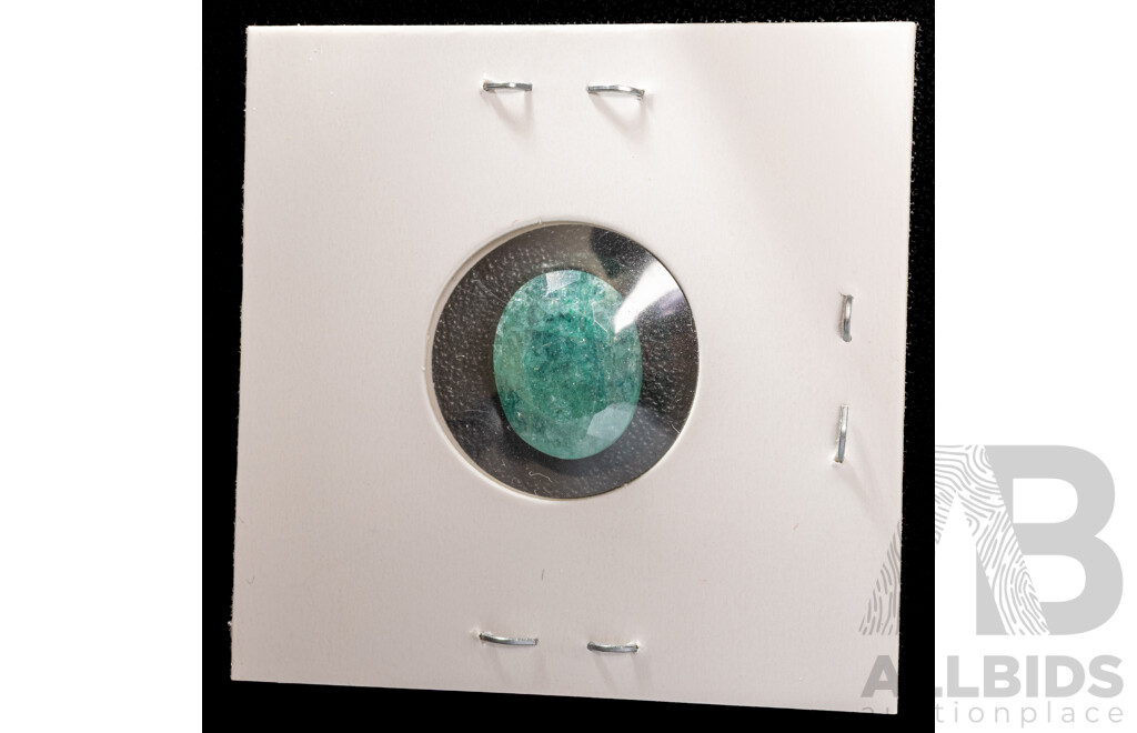 Emerald, Natural Unset Oval Cut Gemstone, 7.81ct - with IGL&I Card