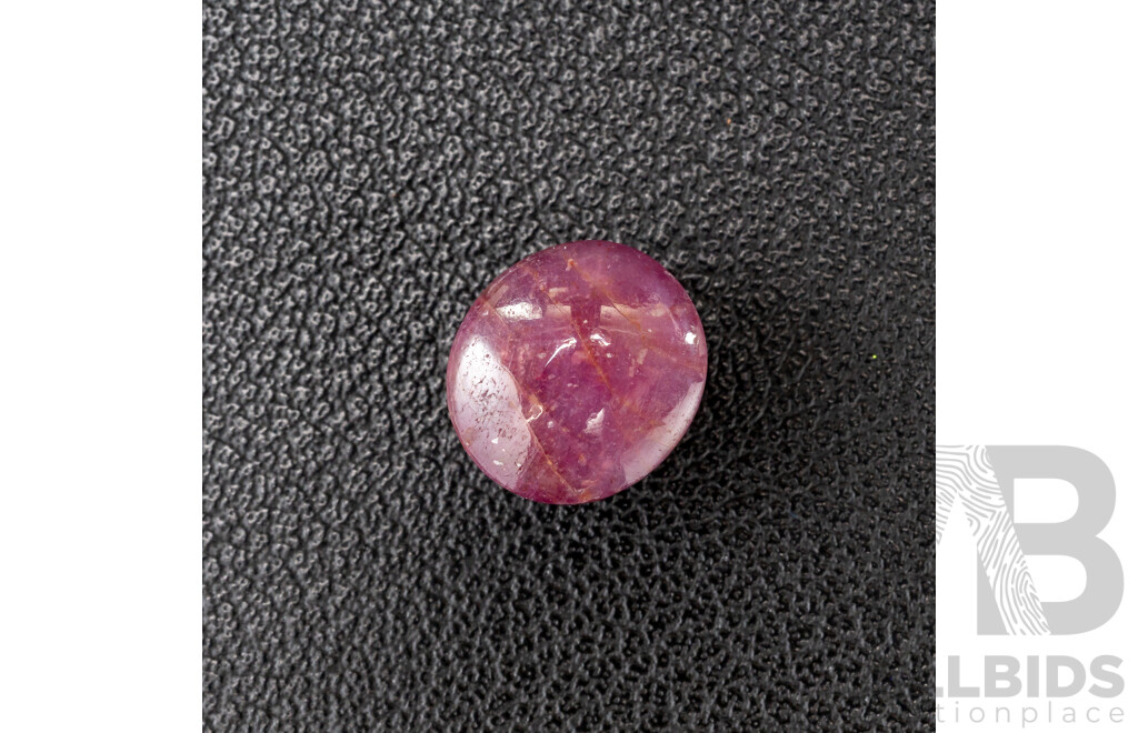Ruby, Natural Star Unset Round Cabochon Gemstone, 6.8ct - with IGL&I Card