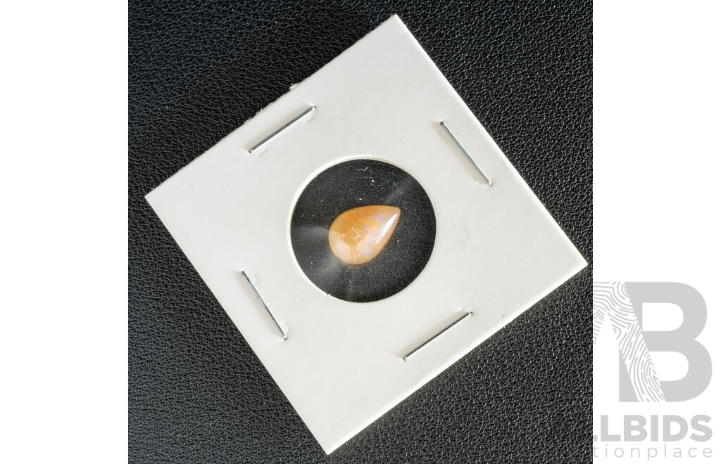 Ethiopian Opal, Natural Unset Pear Cut Cabochon Gemstone, 1.88ct - with IGL&I Card