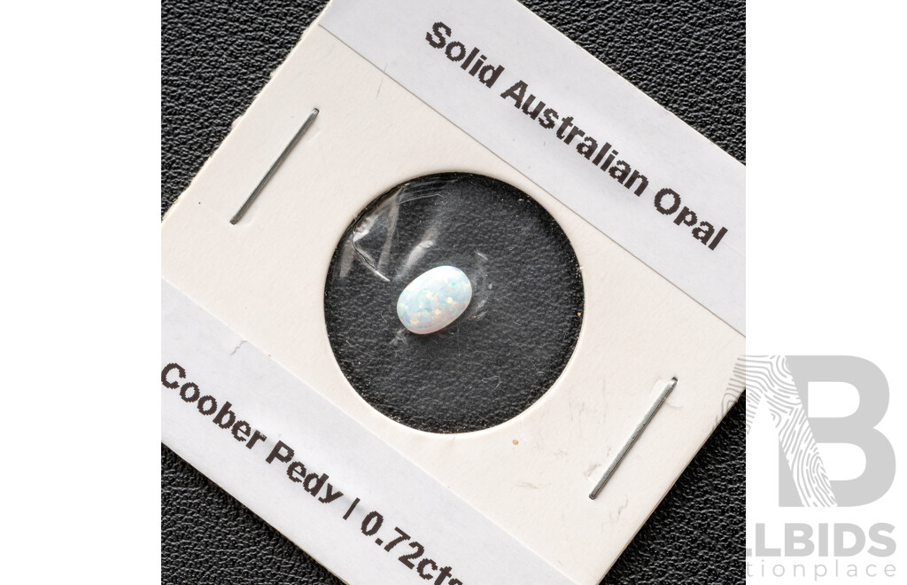 Australian Opal, Natural Coober Pedy Unset Oval Cabochon Gemstone, 0.72ct