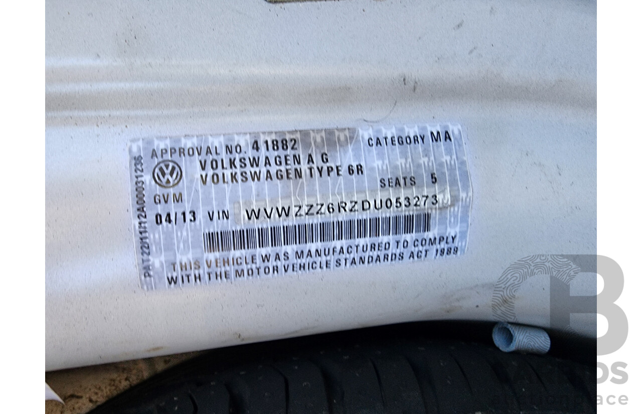 4/2013 Volkswagen Polo Trendline 6R MY13.5 5d Hatchback White 1.4L