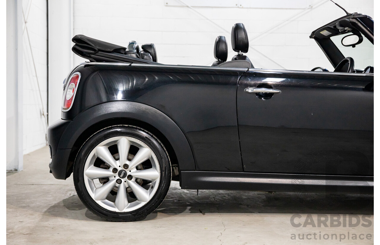 7/2015 Mini Cooper S Cabrio R57 MY14 2d Convertible Midnight Black Metallic Turbo 1.6L