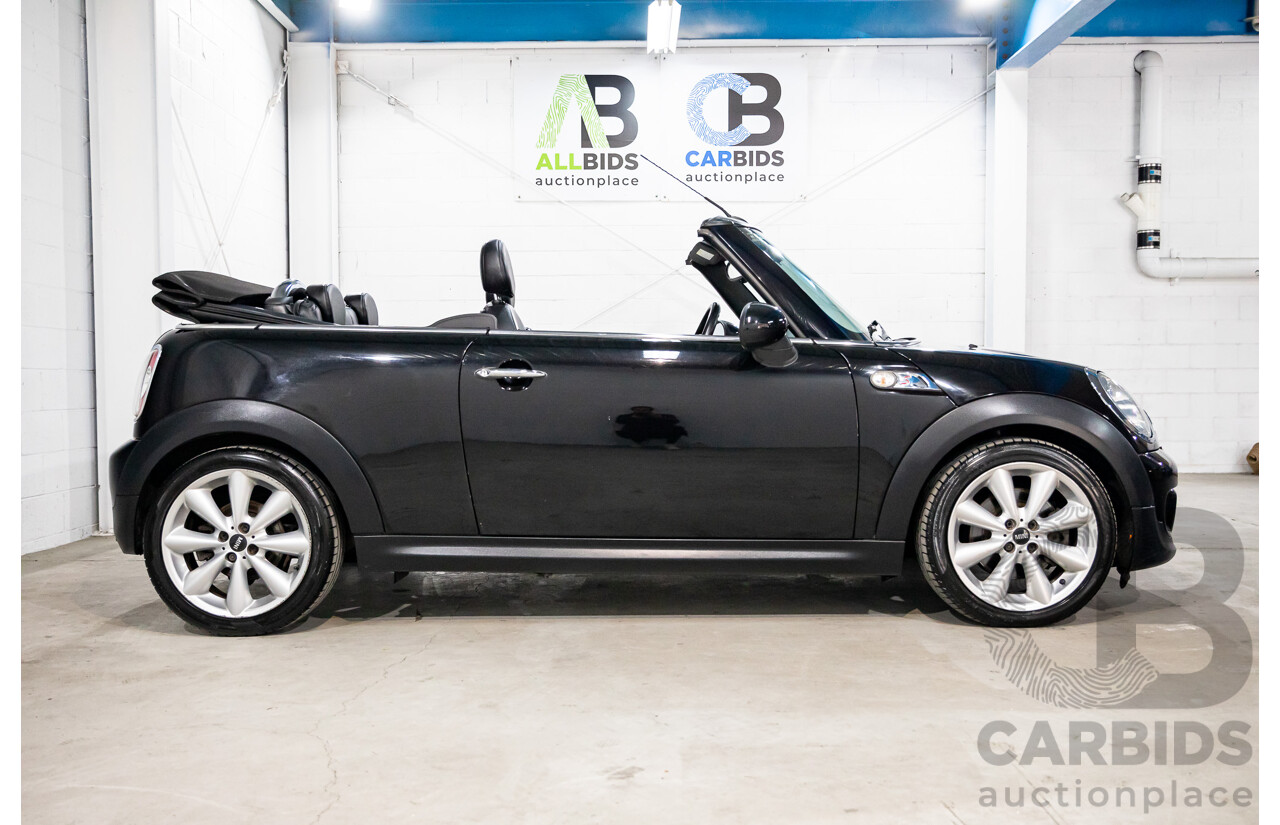 7/2015 Mini Cooper S Cabrio R57 MY14 2d Convertible Midnight Black Metallic Turbo 1.6L