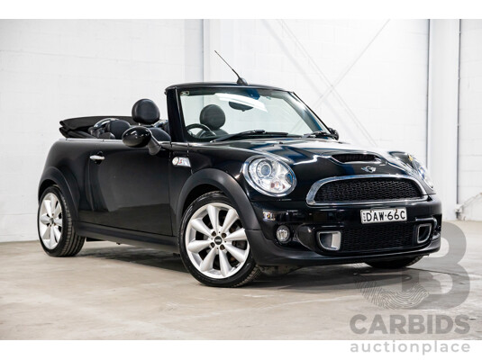 7/2015 Mini Cooper S Cabrio R57 MY14 2d Convertible Midnight Black Metallic Turbo 1.6L