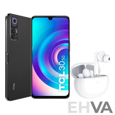 TCL 10501018 30 Smart Phone 5G W/S600 Buds - Black - ORP $599 - Brand New