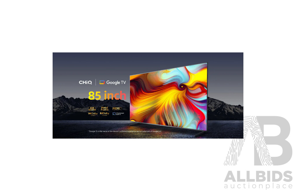 ChiQ 85-inch U85F8TG 4K UHD LED Google TV - RRP $1,899 - Brand New