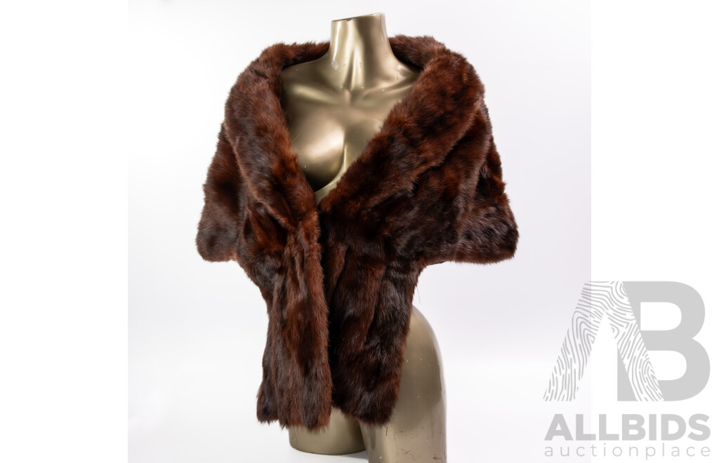 Vintage Mink Fur Cape by Farmers Exclusive Furs