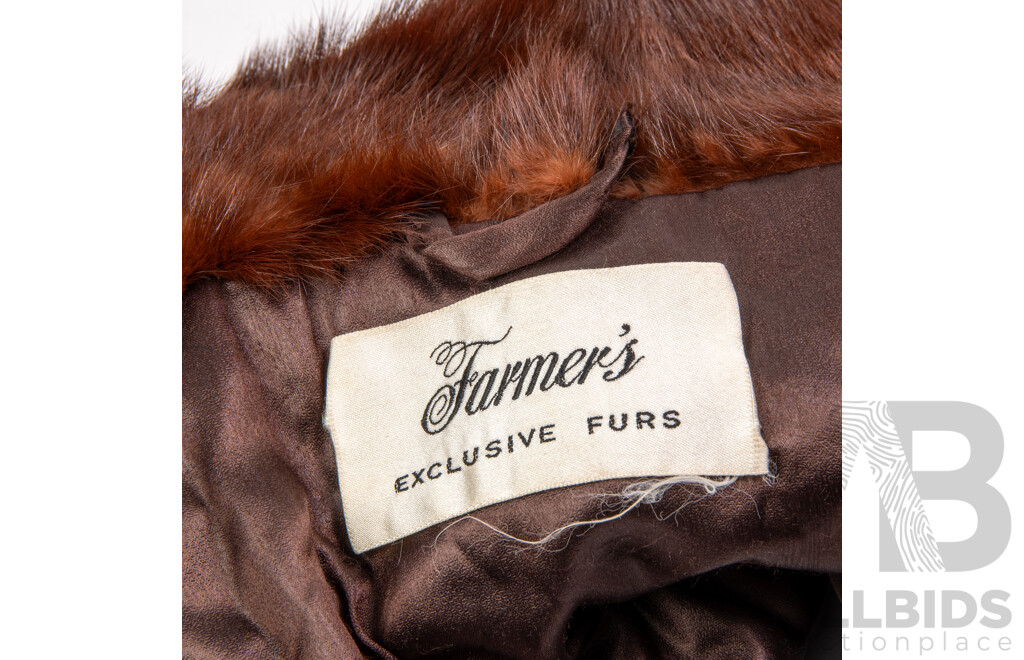 Vintage Mink Fur Cape by Farmers Exclusive Furs