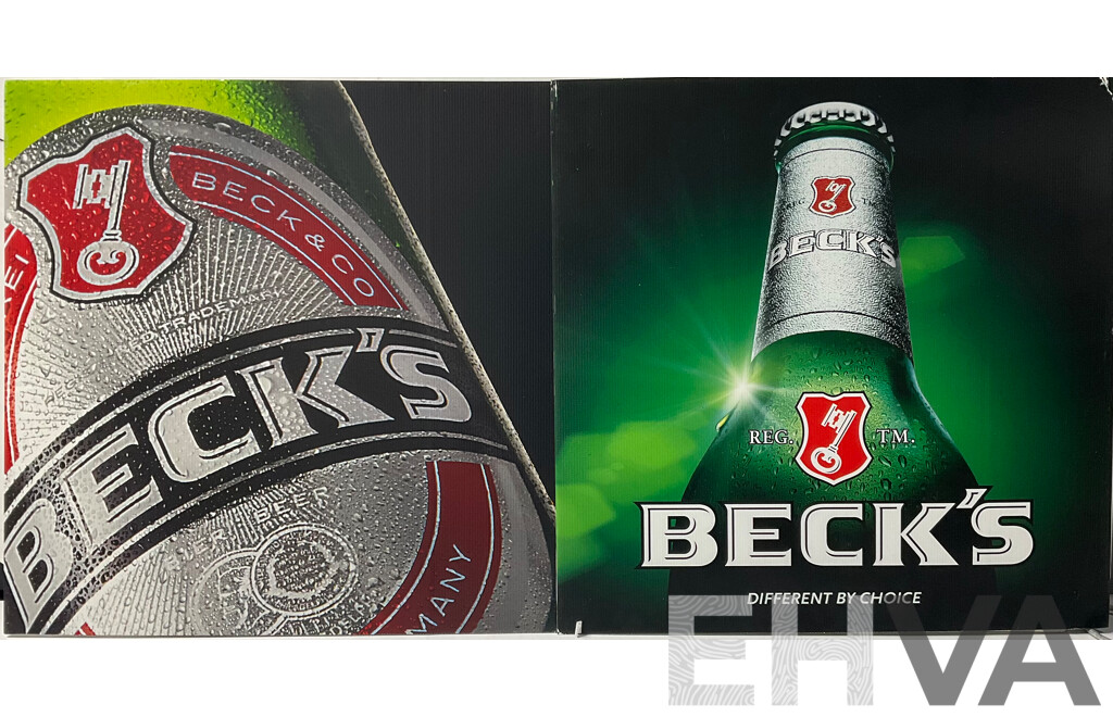 Two Corflute Beck’s Beer Posters