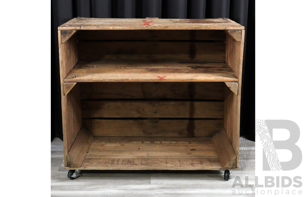 Rustic Timber Shelves on Castors