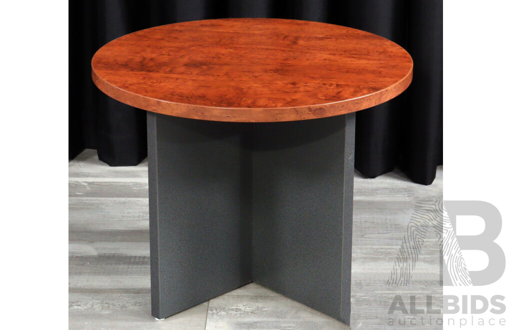 Pair of Modern Black Fabric Reception Tub Chairs with Occasional Table