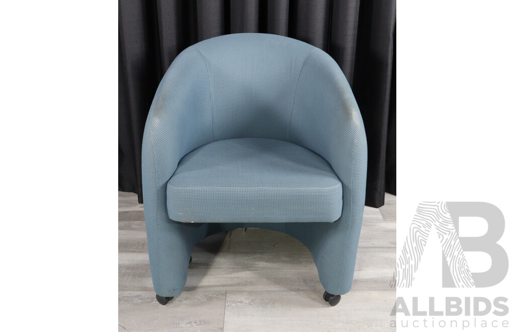 Pair of Modern Teal Fabric Reception Tub Chairs