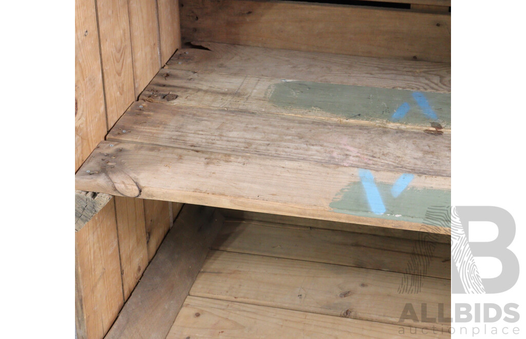 Rustic Open Timber Shelves on Castors