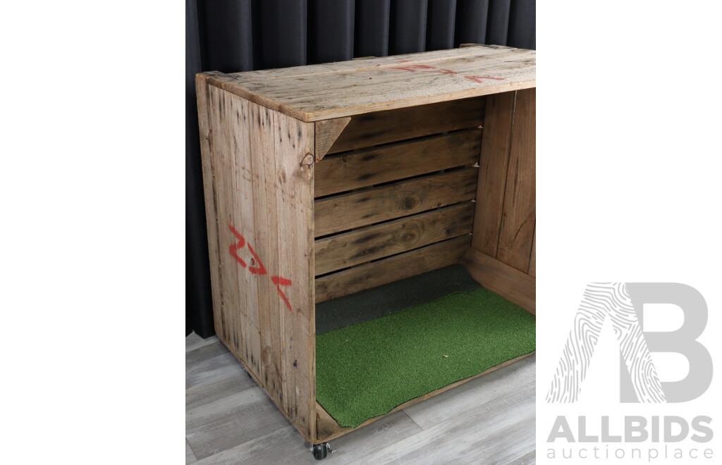 Rustic Open Timber Shelves on Castors
