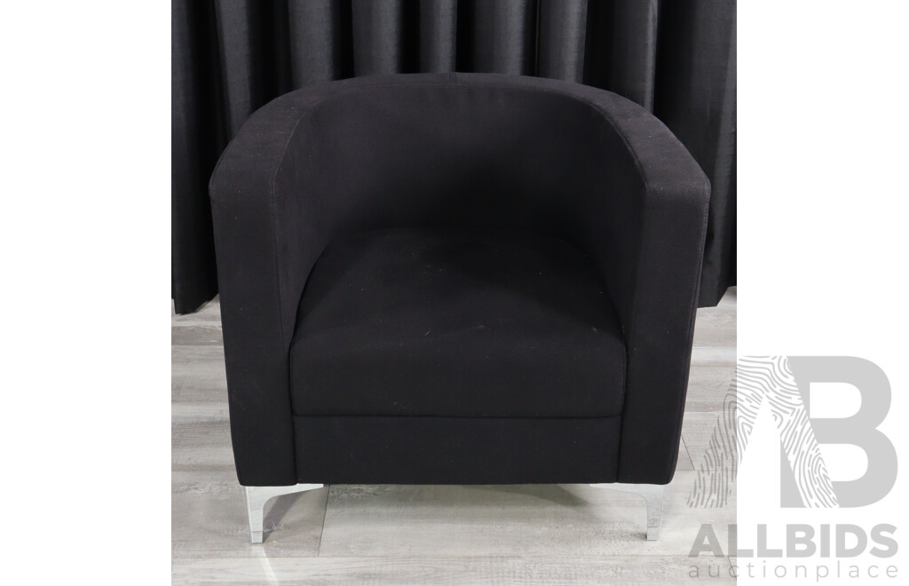 Pair of Black Fabric Reception Tub Chairs