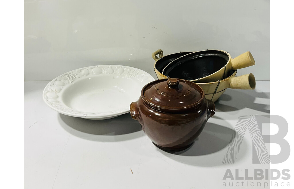 Collection of Decorative Ceramic Homeware Including Lidded Canister, by Pearsons, Display Bowl with Fruit Designs and More
