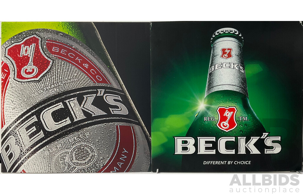 Two Corflute Beck’s Beer Posters