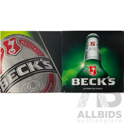 Two Corflute Beck’s Beer Posters