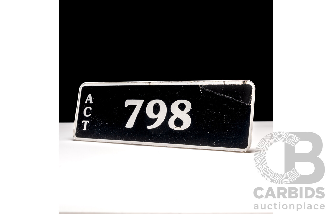 ACT 3 Digit Numerical Motor Vehicle Number Plate - 798