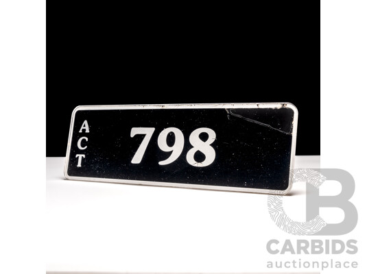 ACT 3 Digit Numerical Motor Vehicle Number Plate - 798