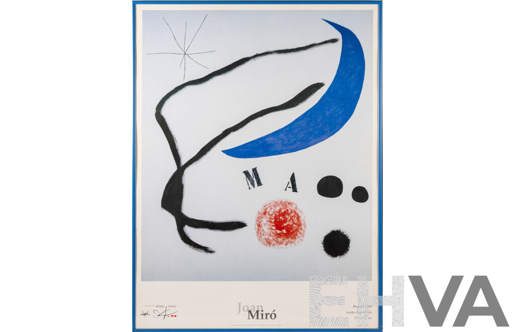 Joan Miró (20th Century, Spanish, 1893-1983), Poema I, 1968, Colour Poster Published by Joan Miró Foundation, Study Centre of Contemporary Art, Barcelona (1995), 80 x 61 cm (frame)