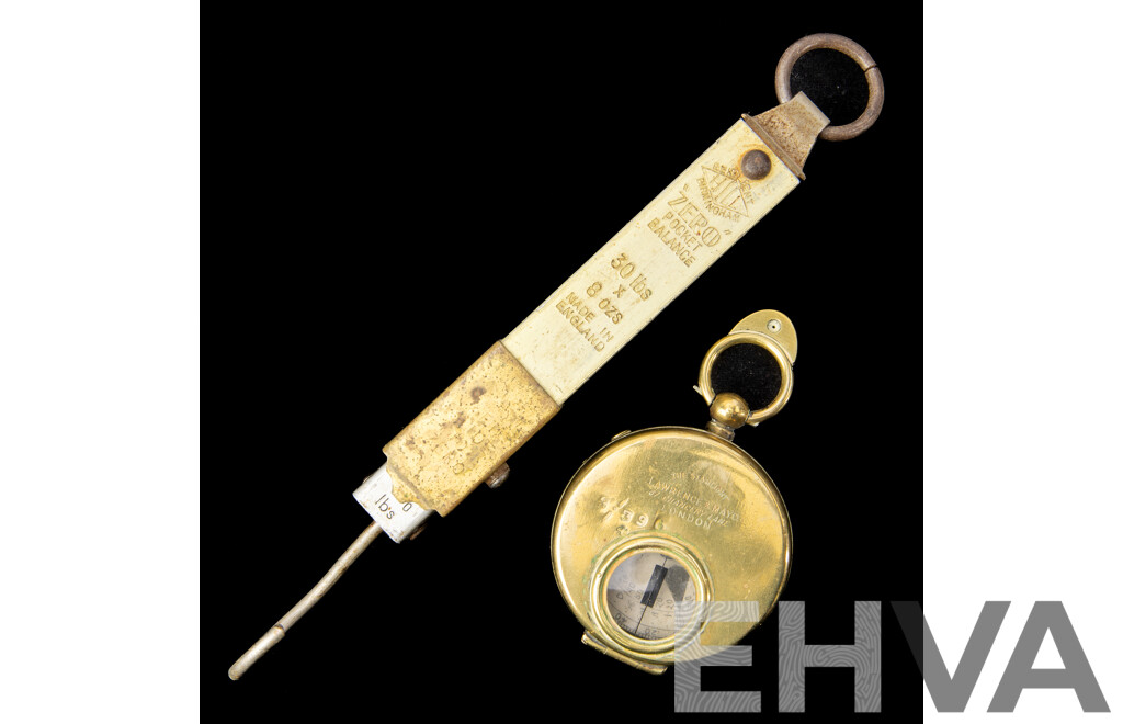 Antique Lawrence & Mayo, London, The Starlight Compass Along with Hill Birmingham Zero Pocket Scales