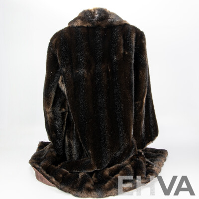 Vintage Imitation Fur Three Quarter Length Fur Coat