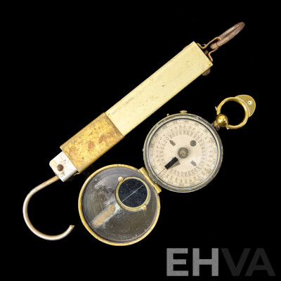 Antique Lawrence & Mayo, London, The Starlight Compass Along with Hill Birmingham Zero Pocket Scales