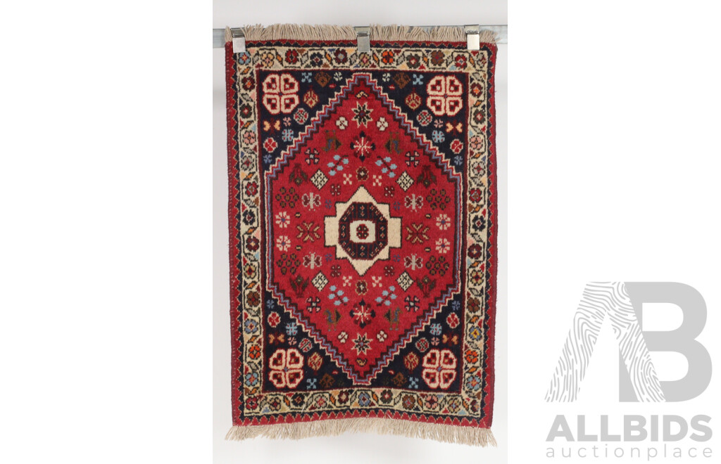 Vintage Hand Knotted Persian Wool Rug with Muted Colour