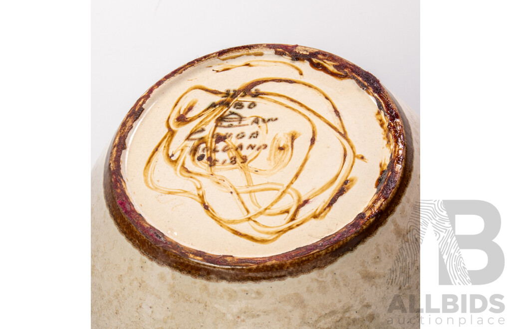 Antique Gouda Holland Hand Painted Pottery Vase in Ando Pattern