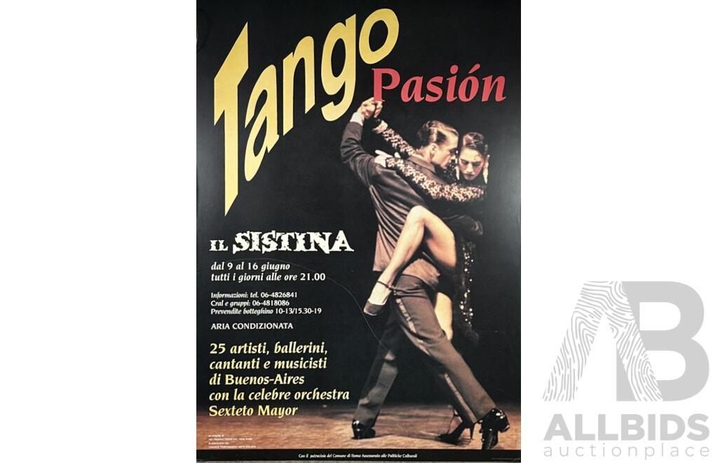 Tango Pasion Il Sistena -Argentinian Artists in Rome, Colour Poster, 137 x 98 cm (edge to edge)