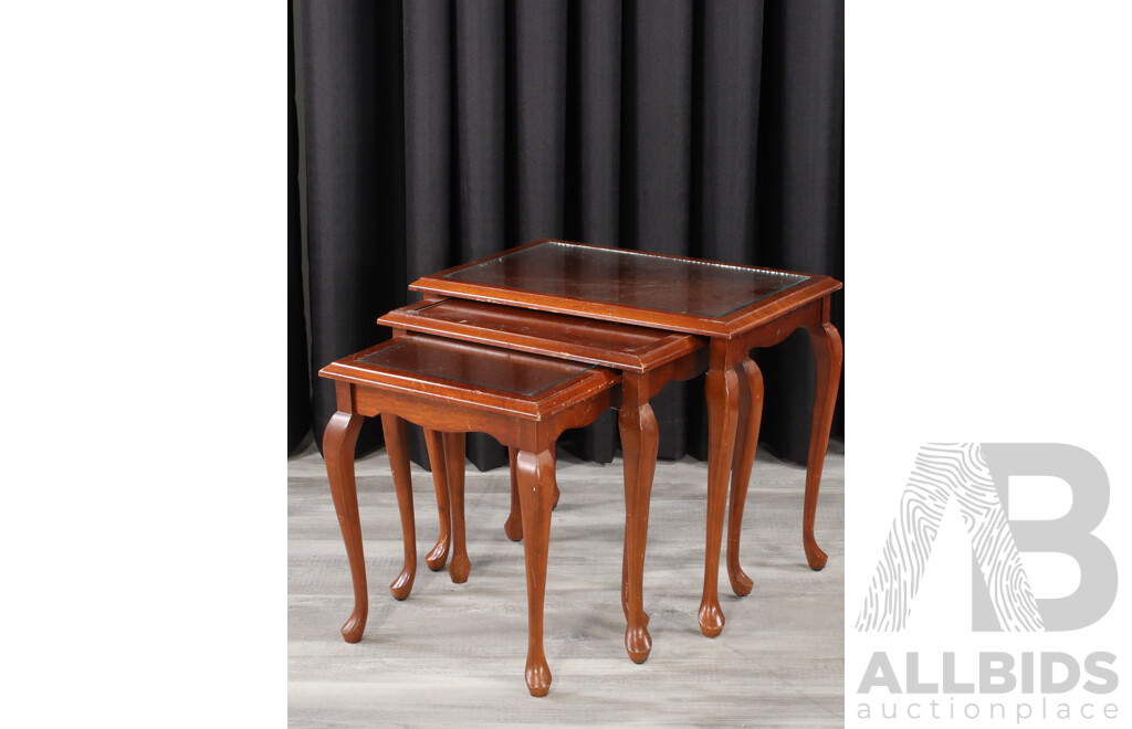 Nest of Three Queen Anne Style Side Tables