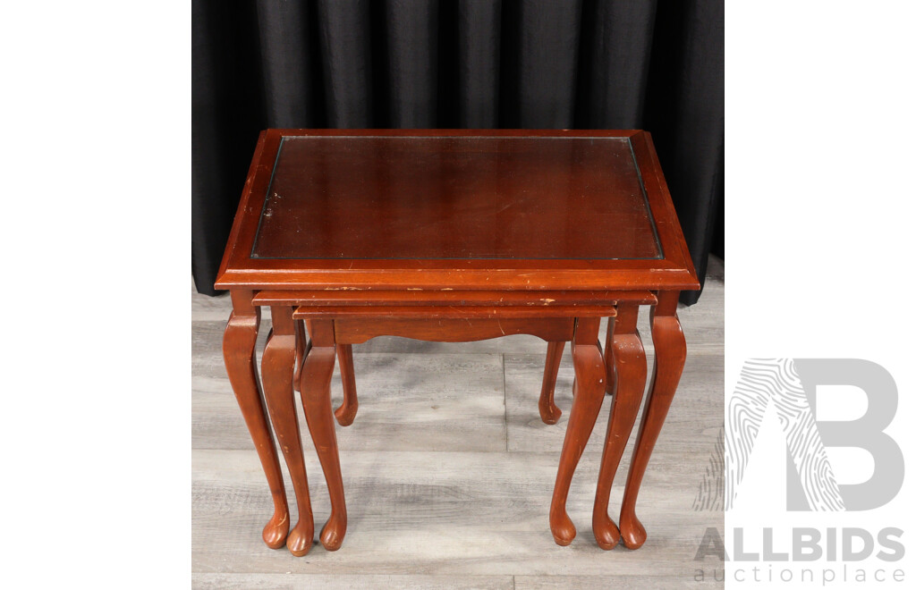Nest of Three Queen Anne Style Side Tables