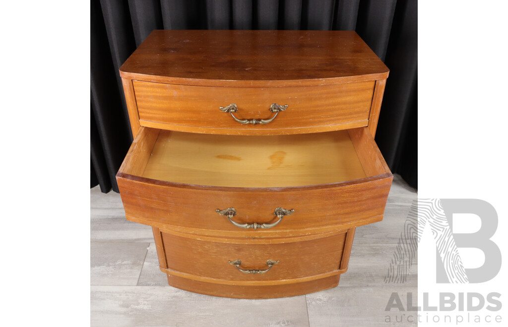 Reproduction Bow Front Chest of Five Drawers