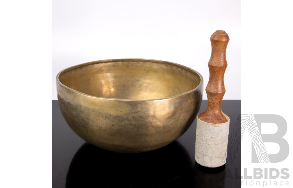 Vintage Brass Tibetan Singing Bowl and Striker