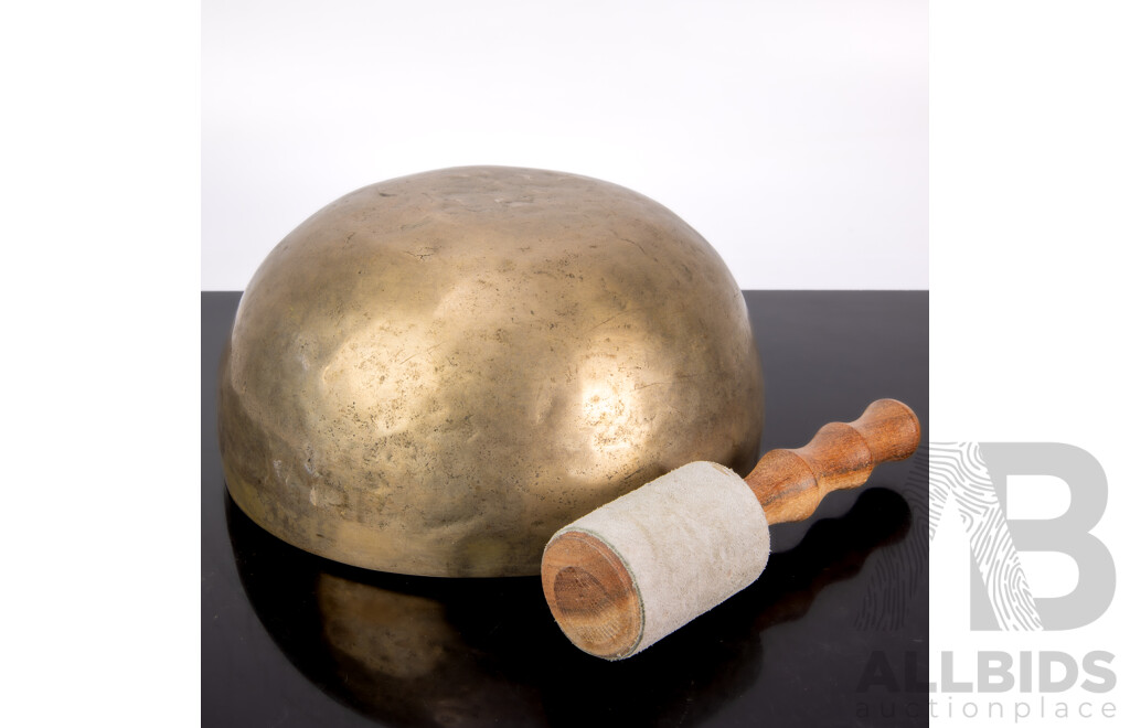 Vintage Brass Tibetan Singing Bowl and Striker