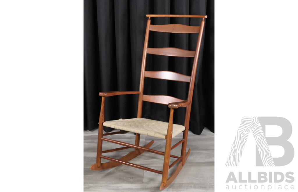Modern Timber Framed Ladder Back Rocking Chair